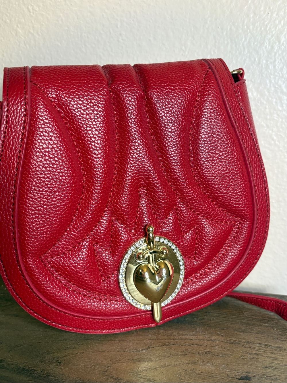 Disney Evil Queen Red Leather Heart-Accent Crossbody Bag